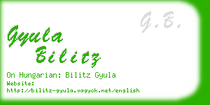 gyula bilitz business card